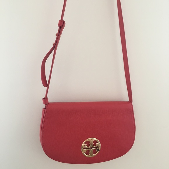 Brand New Rose Red Tory Burch Leather Handbag - Picture 2 of 4